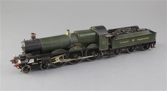 A scratch built GWR The Somerset Light Infantry 4-6-0 tender locomotive, number 4016, green livery, 2 rail, overall 46cm